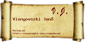 Visnyovszki Jenő névjegykártya