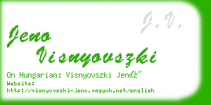 jeno visnyovszki business card